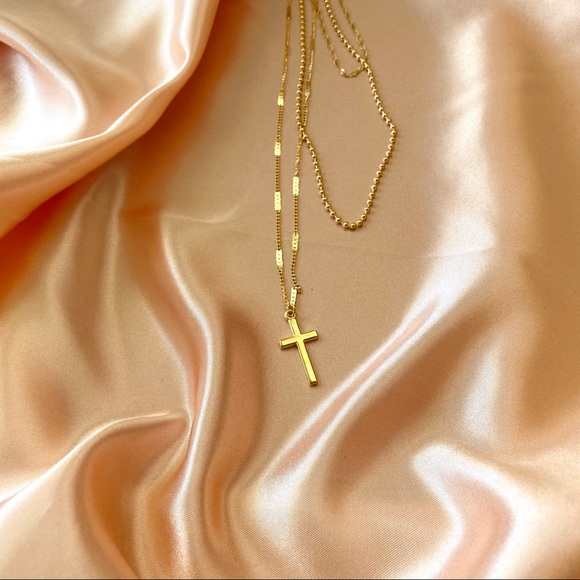 Cross Layering Necklace Layered Choker Set - Picture 3 of 10